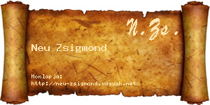 Neu Zsigmond névjegykártya